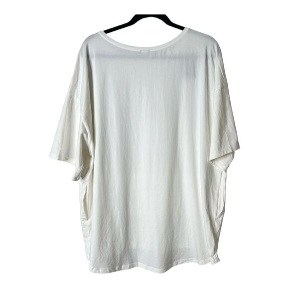 Felina Oversize White Organic Cotton Pockets Lounge Soft T-Shirt Extra Large - Picture 3 of 9